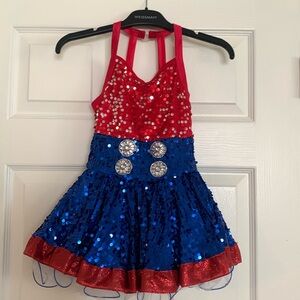Girls patriotic dance costume Sz SC excellent condition